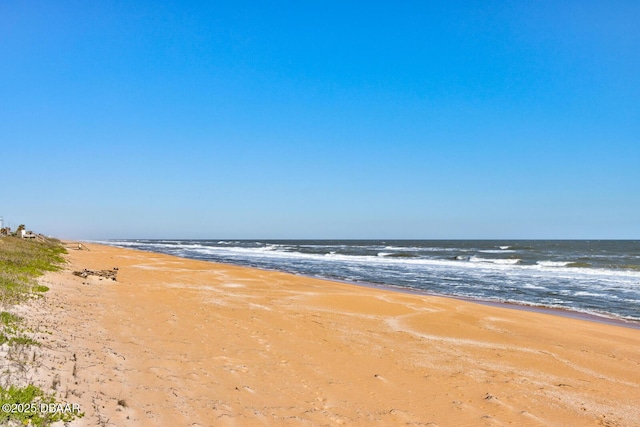 property view of water featuring a view of the beach