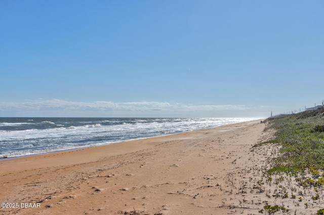 view of water feature featuring a view of the beach