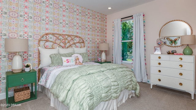 view of carpeted bedroom