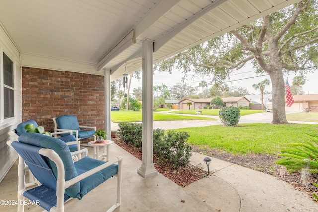 view of patio / terrace featuring covered porch