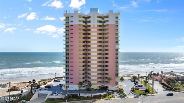 property view of water featuring a view of the beach