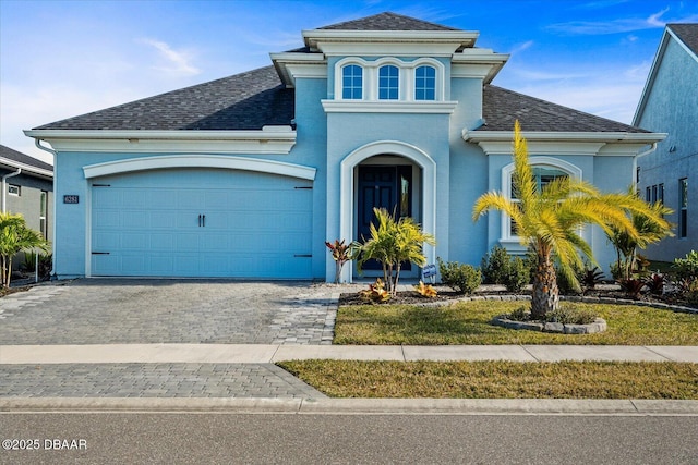 view of front of house with a garage