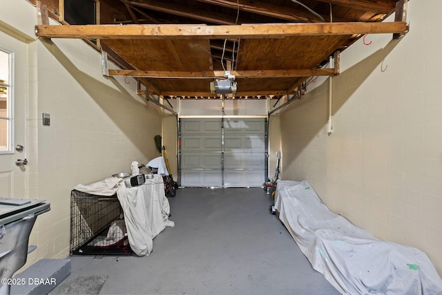 garage featuring a garage door opener