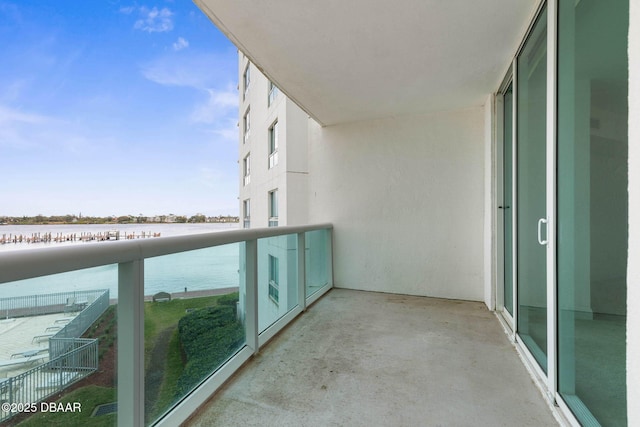 balcony with a water view