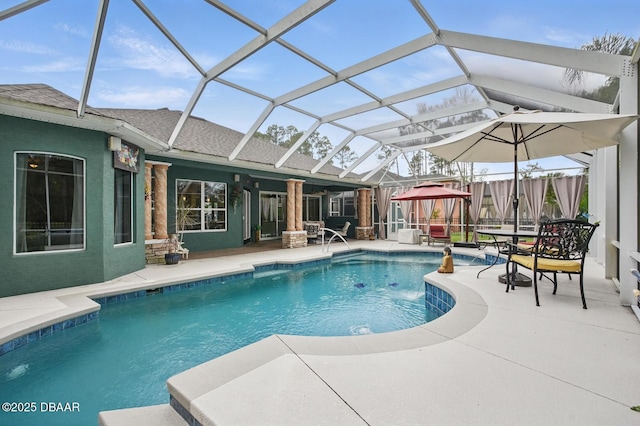 109 Edward Dr, Palm Coast, FL 32164 - outdoor pool featuring a patio and a lanai