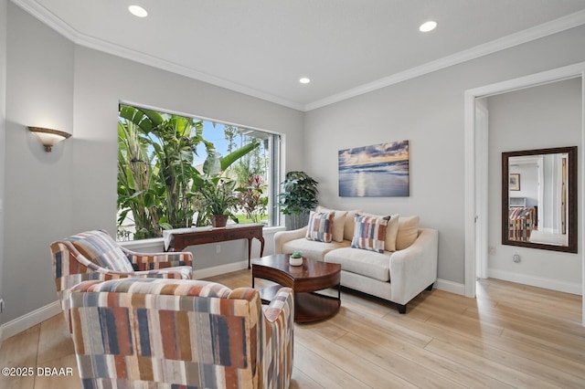 109 Edward Dr, Palm Coast, FL 32164 - living room featuring recessed lighting, crown molding, and light wood finished floors