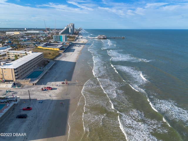 property view of water featuring a view of the beach