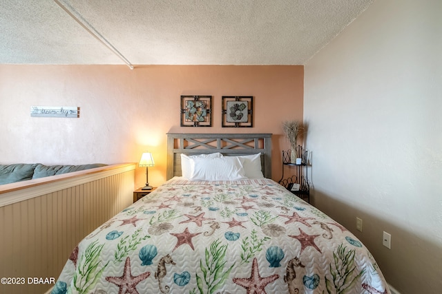 bedroom with a textured ceiling