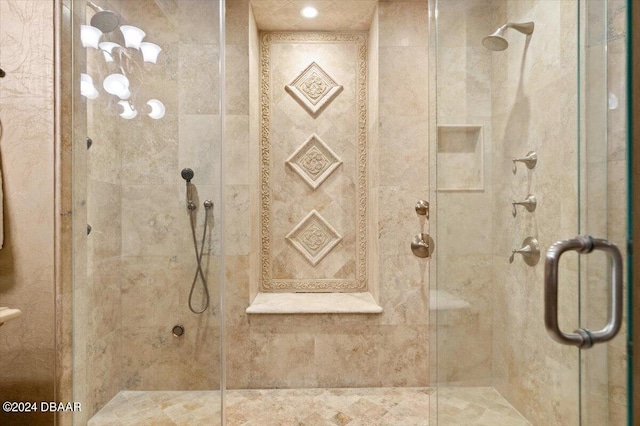 bathroom featuring walk in shower