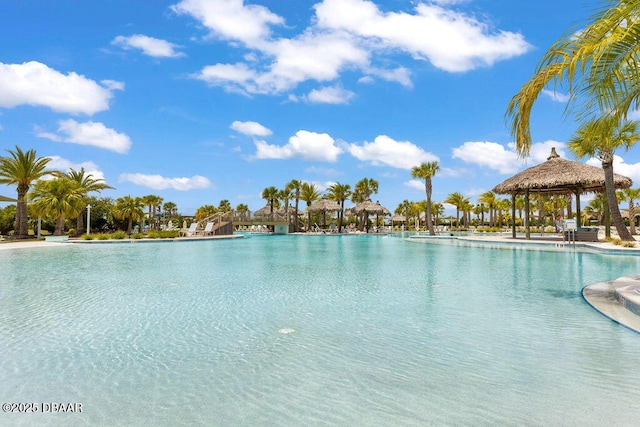 view of pool with a gazebo