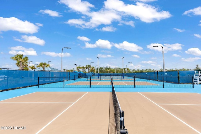 view of tennis court with basketball court