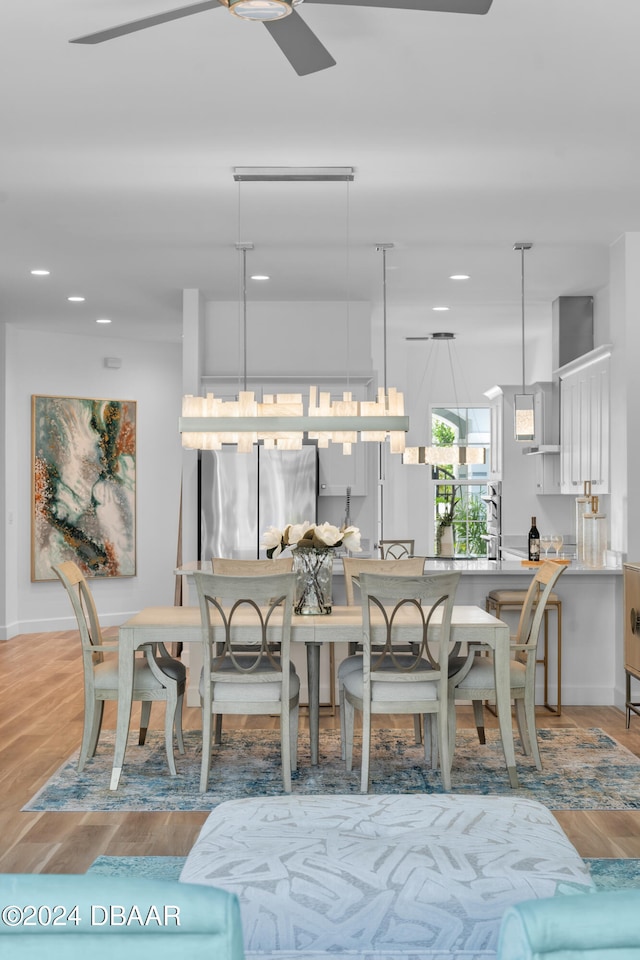 dining room with light hardwood / wood-style floors