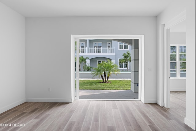 entryway featuring light hardwood / wood-style floors and a healthy amount of sunlight