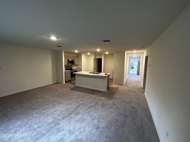 31 Palm Leaf Ln, Palm Coast, FL 32164 - living room featuring carpet floors and recessed lighting