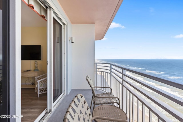 balcony with a beach view