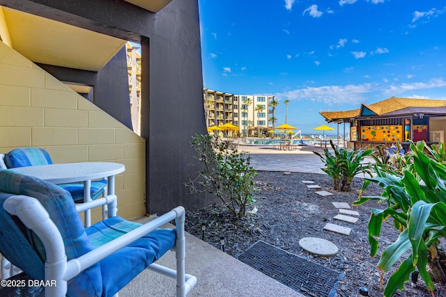 view of patio / terrace with a community pool