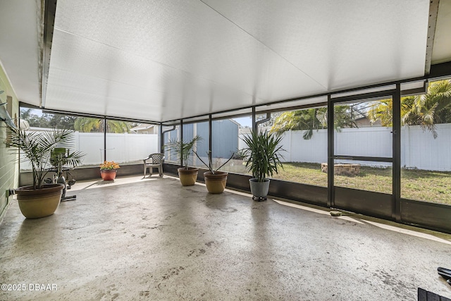 view of unfurnished sunroom