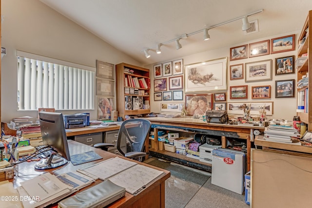 67 Kingsley Ln, Ormond Beach, FL 32174 - office space featuring track lighting, carpet, and visible vents