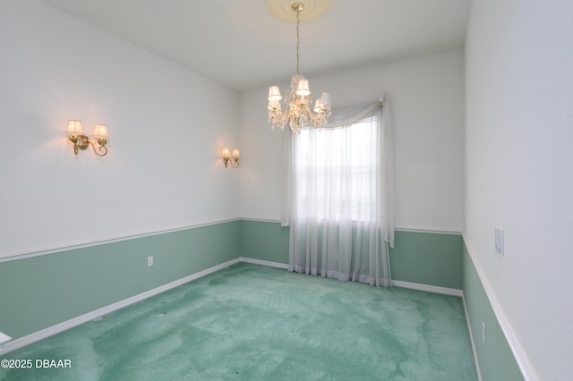 149 Gala Cir, Daytona Beach, FL 32124 - carpeted spare room featuring a chandelier and baseboards