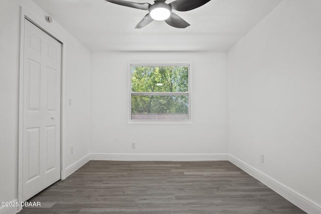 1324 Powers Ave, Holly Hill, FL 32117 - unfurnished bedroom with wood finished floors and ceiling fan