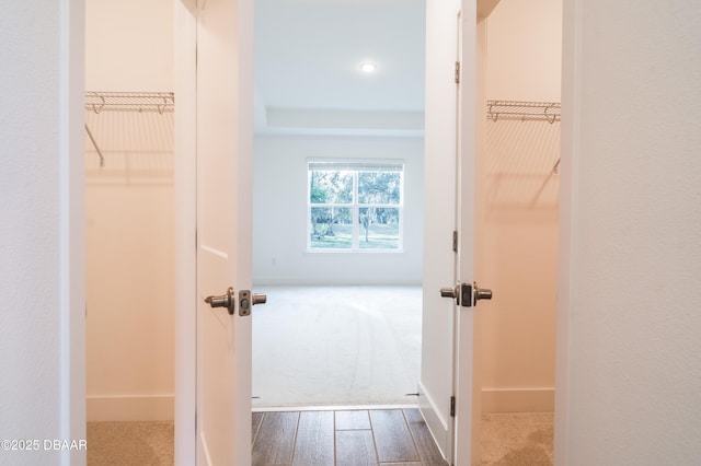 hall featuring hardwood / wood-style floors