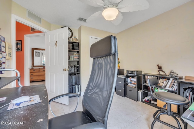 316 Dahoon Holly Dr, Daytona Beach, FL 32117 - office with light tile patterned floors and a ceiling fan