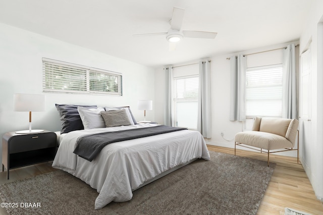 25 Dolphin Ave, Ormond Beach, FL 32176 - bedroom featuring light wood-style floors and ceiling fan