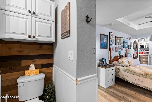 bedroom with light wood-type flooring