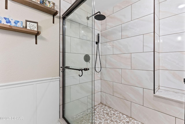 bathroom featuring walk in shower