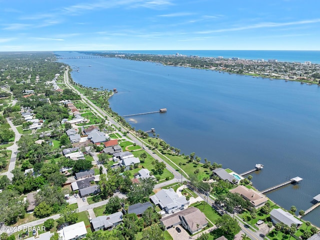 1650 Riverside Dr, Holly Hill, FL 32117 - aerial view of property and surrounding area featuring a nearby body of water, a notable bridge, and nearby suburban area