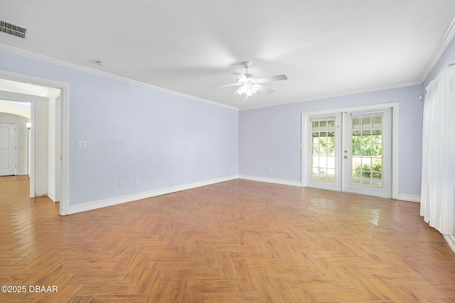 1650 Riverside Dr, Holly Hill, FL 32117 - spare room featuring ceiling fan and ornamental molding