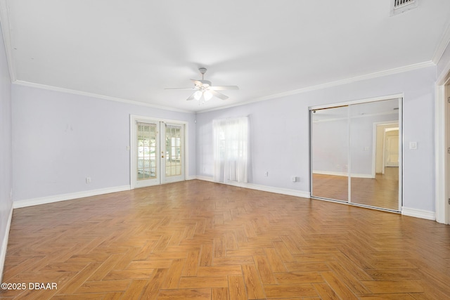 1650 Riverside Dr, Holly Hill, FL 32117 - empty room featuring a ceiling fan and ornamental molding