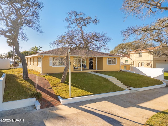 view of front of house with a front yard