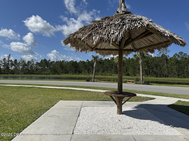168 Ocean Hammock Loop, Daytona Beach, FL 32124 - view of home's community with a water view, a lawn, and a forest view