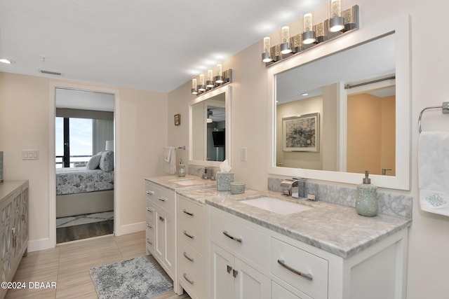 bathroom featuring vanity and tile patterned floors