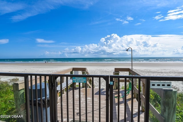 property view of water with a beach view