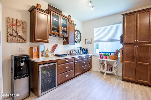 kitchen featuring wine cooler