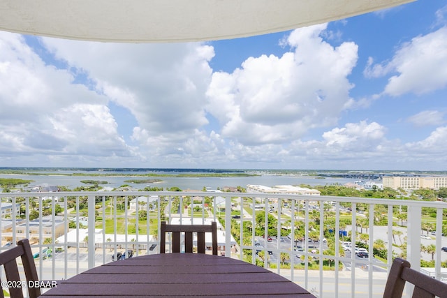 3721 S Atlantic Ave Unit 1101, Daytona Beach Shores, FL 32118 - wooden terrace with a water view