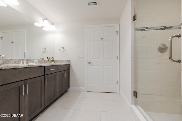 3721 S Atlantic Ave Unit 1101, Daytona Beach Shores, FL 32118 - full bath with tile patterned floors, vanity, and a stall shower