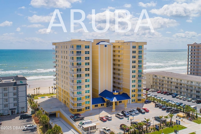 3721 S Atlantic Ave Unit 1101, Daytona Beach Shores, FL 32118 - view of apartment building / complex with view of water and beach