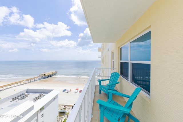 3721 S Atlantic Ave Unit 1101, Daytona Beach Shores, FL 32118 - balcony featuring view of water and beach
