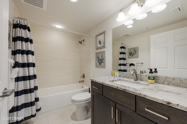 3721 S Atlantic Ave Unit 1101, Daytona Beach Shores, FL 32118 - full bath with tile patterned floors, vanity, and shower / bath combo