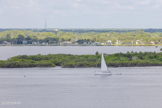 3721 S Atlantic Ave Unit 1101, Daytona Beach Shores, FL 32118 - water view featuring a heavily wooded area