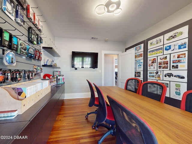 office featuring wood-type flooring