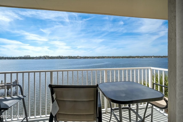 balcony with a water view