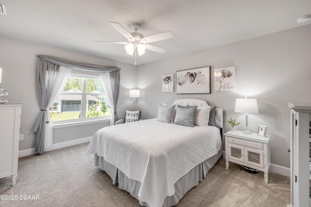 110 Longridge Ln, Ormond Beach, FL 32174 - bedroom featuring light colored carpet, baseboards, and a ceiling fan