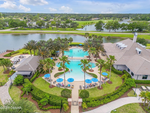 110 Longridge Ln, Ormond Beach, FL 32174 - aerial view of a pool area, a nearby body of water, and a tree filled landscape