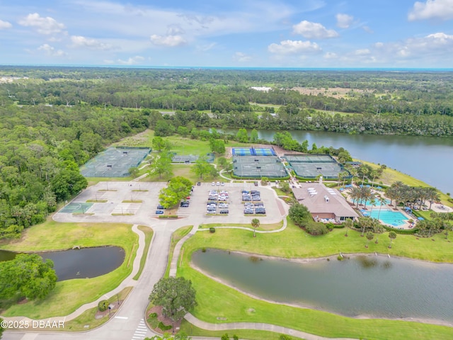 110 Longridge Ln, Ormond Beach, FL 32174 - aerial view of property and surrounding area with a heavily wooded area and a large body of water
