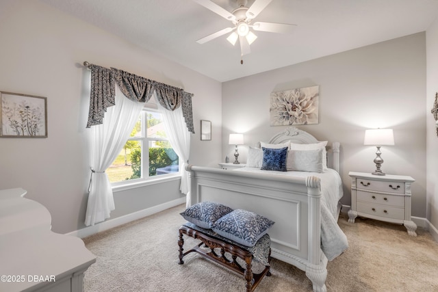110 Longridge Ln, Ormond Beach, FL 32174 - bedroom featuring light carpet, baseboards, and a ceiling fan