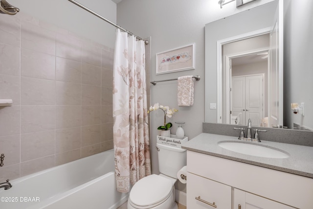 110 Longridge Ln, Ormond Beach, FL 32174 - bathroom featuring vanity, toilet, and shower / bath combo